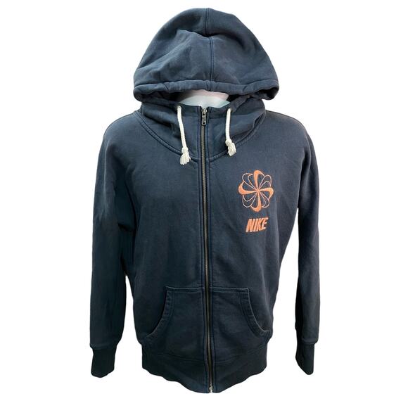 Nike Small Run The Earth Zip up Hoodie Peach Nike Swoosh Back hit embroidery - Picture 1 of 11